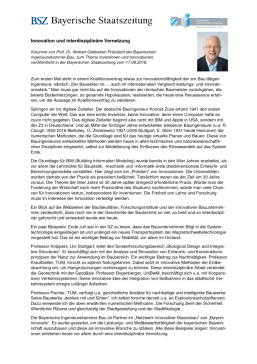 Innovation und interdisziplinaere Vernetzung / 17/08/2018 Prof. Dr. Norbert Gebbeken