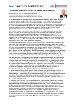 Förderung der Biodiversität: Eine wichtige Aufgabe auch im Bauwesen / 21/06/2024 / Klaus-Jürgen Edelhäuser