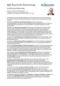 Die Politik muss die Weichen stellen / 13/12/2024 / Prof. Dr. Norbert Gebbeken