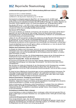 Landesentwicklungsprogramm (LEP): Teilfortschreibung 2025 muss kommen / 27/06/2025 / Prof. Dr. Norbert Gebbeken