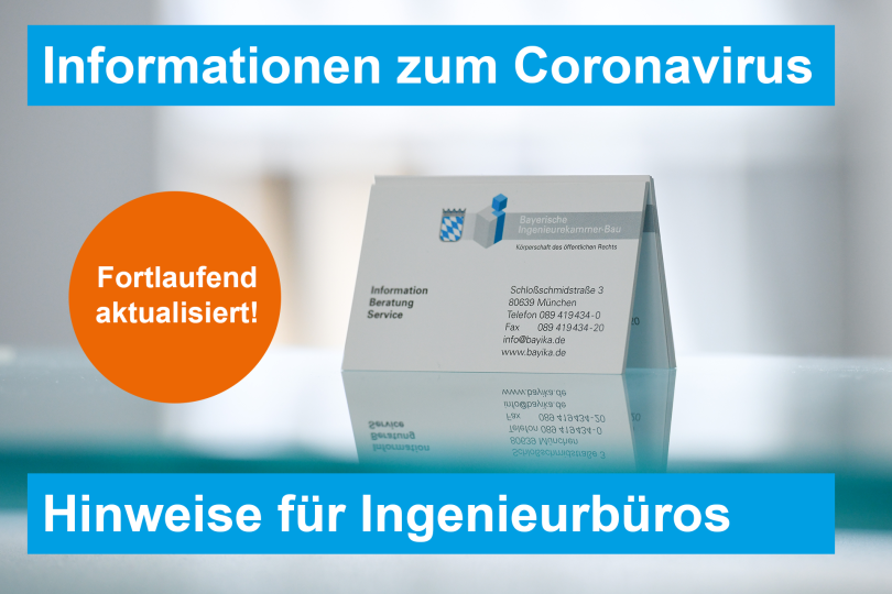 Informationen zum Coronavirus - Hinweise für Ingenieurbüros