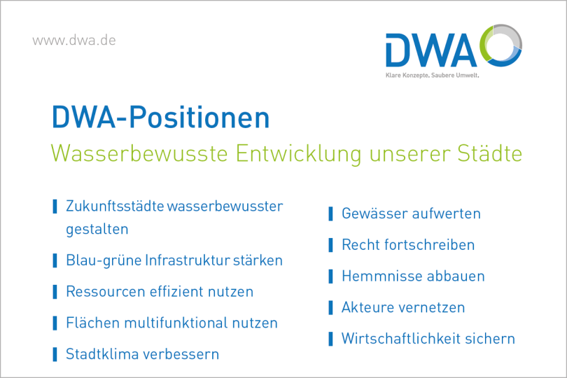 DWA-Positionspapier „Wasserbewusste Entwicklung unserer Städte“