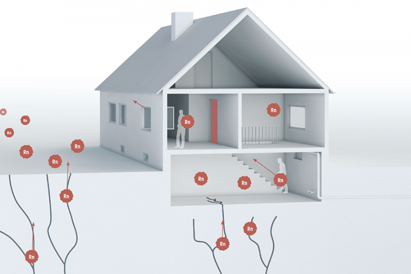 Radon in Gebäuden - Grafik: Bundesamt für Strahlenschutz