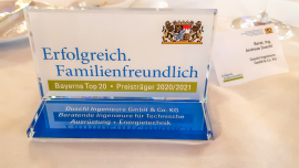 Auszeichnung „Erfolgreich. Familienfreundlich – Bayerns Top 20“ für Duschl Ingenieure GmbH & Co. KG
