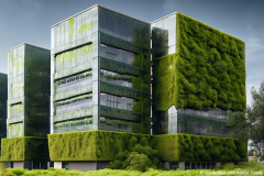 Fassaden mit Algenbiofilm für besseres Klima in Innenstädten 