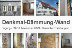 Tagung: Denkmal-Dämmung-Wand - 09./10.11.2023 - Thierhaupten und Online