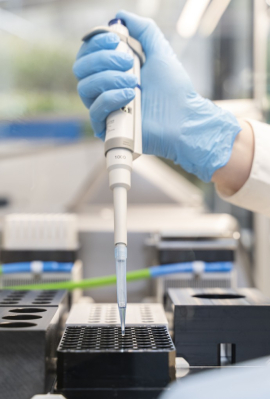 Die Hochdurchsatz-Kultivierungsplattform vermehrt bis zu 48 Bakterienkulturen parallel (Foto: Johanna Weber) 