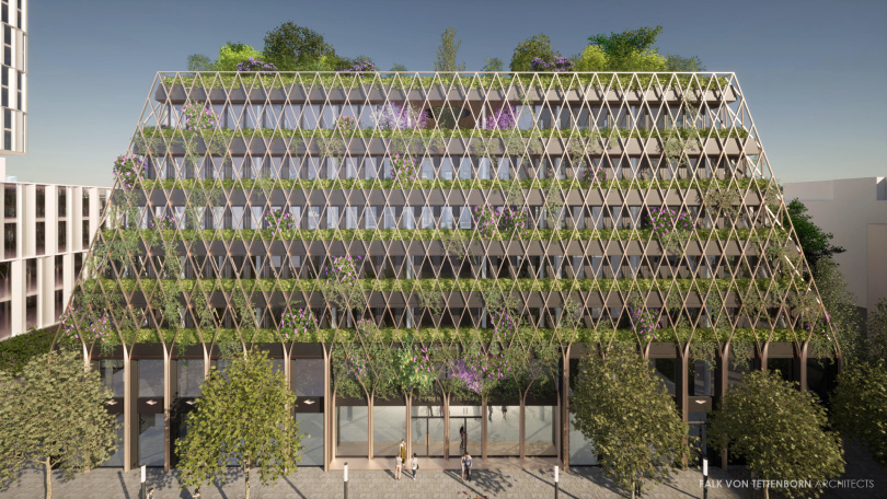 Das Bauprojekt „tomorrow“ im Werksviertel in München. Visualisierung: Falk von Tettenborn Architects
