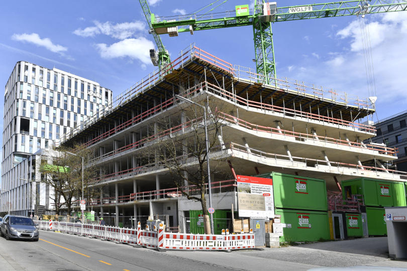 Baustelle des Bauprojekts „tomorrow“ im Werksviertel in München. Foto: Marcus Schlaf