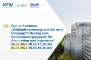 Gebäudesanierung und die neue Heizungsförderung zum Gebäudeenergiegesetz für Architekten und Ingenieure - 26.06. und 04.07.2024 - Online - Kostenfrei
