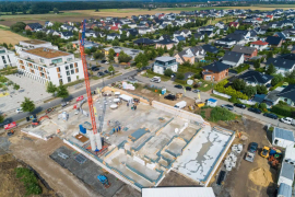 Luftbild der Baustelle. Foto: Christian Schwier / Edeka  Minden-Hannover