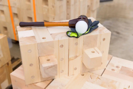 „Recyclebarer Holz-Supermarkt“ wächst mit Holzbausystem TRIQBRIQ in die Höhe. Foto: Christian Schwier / Edeka  Minden-Hannover