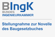 Bundesingenieurkammer: Stellungnahme zur Novelle des Baugesetzbuches