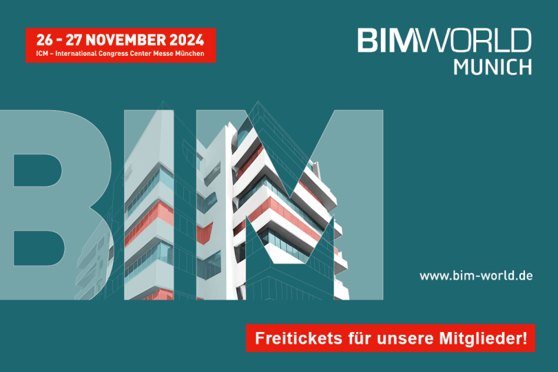 BIM WORLD - 26./27.11.2024 - München - Freikarten für Kammermitglieder