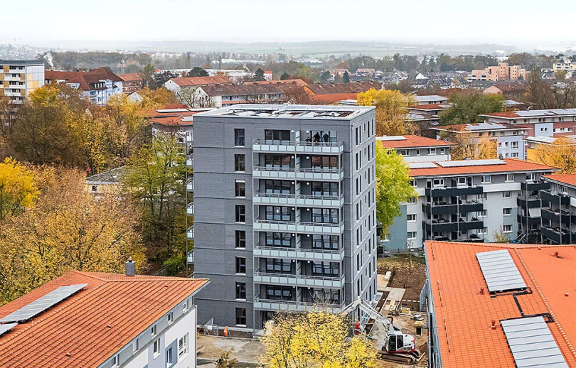 Deutschlands höchstes Mietshaus mit tragenden Massivholzwänden in Rekordgeschwindigkeit in Fürth errichtet