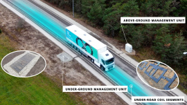 In Bayern entsteht die erste Teststrecke für eine elektrifizierte Straße. Bild: Electreon Electric Road System