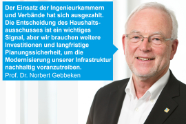 Prof. Dr. Norbert Gebbeken, Präsident der Bayerischen Ingenieurekammer-Bau