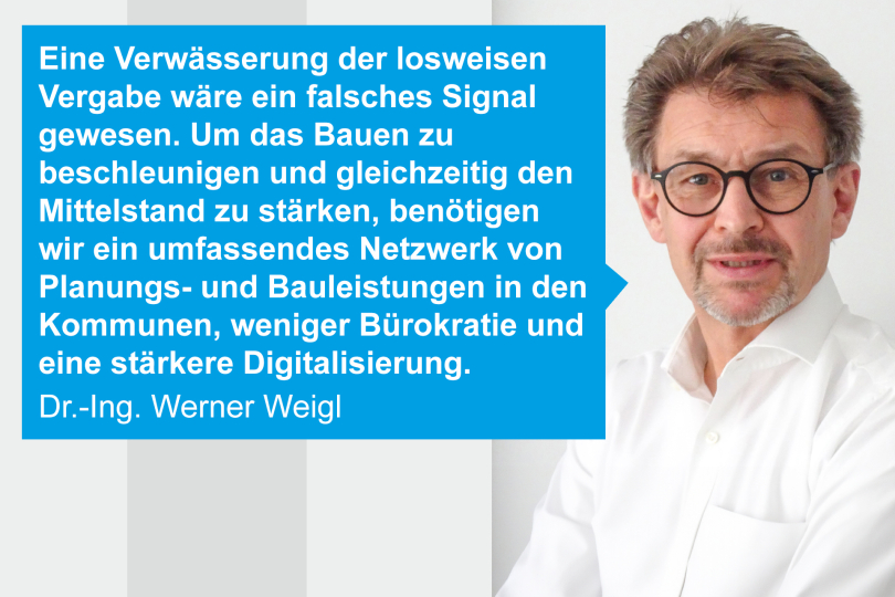 Wichtiges Signal der Bundesregierung: losweise Vergabe fördert fairen Wettbewerb