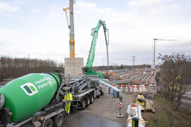 Der bei diesem Projekt eingesetzte Beton hat das Level CSC 3, das heißt, die Herstellung des Betons setzt 50 Prozent weniger CO₂ frei als der Beton, den das CSC zum Branchenreferenzwert gemacht hat. Foto: © Christian Buck / Heidelberg Materials AG