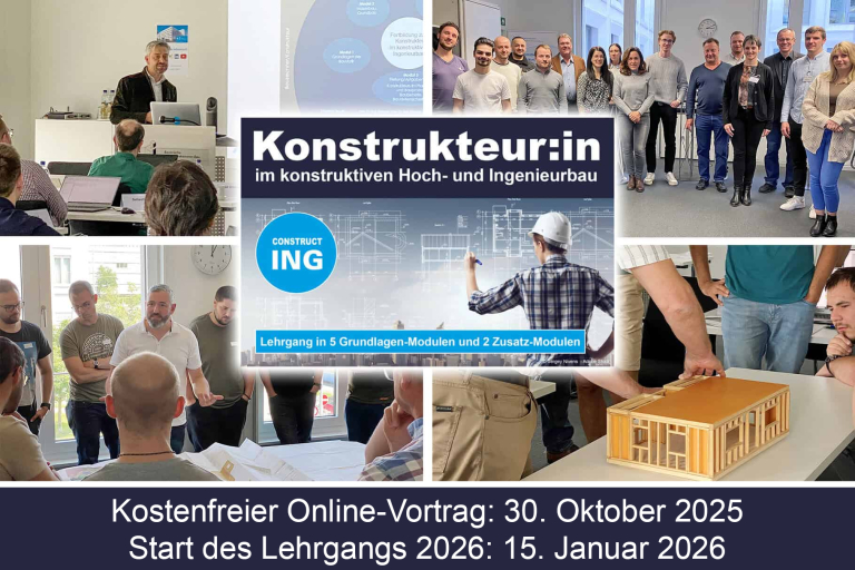 Lehrgang: Konstrukteur:in im konstruktiven Hoch- und Ingenieurbau