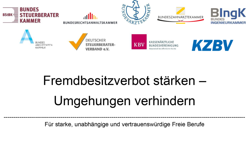 Gemeinsamer Schulterschluss für ein starkes Fremdbesitzverbot