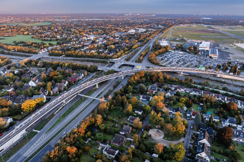 U81 Stadtbahnbrücke über den Nordstern, © Thorsten Schmidtkord / Ingenieurbüro Grassl GmbH
