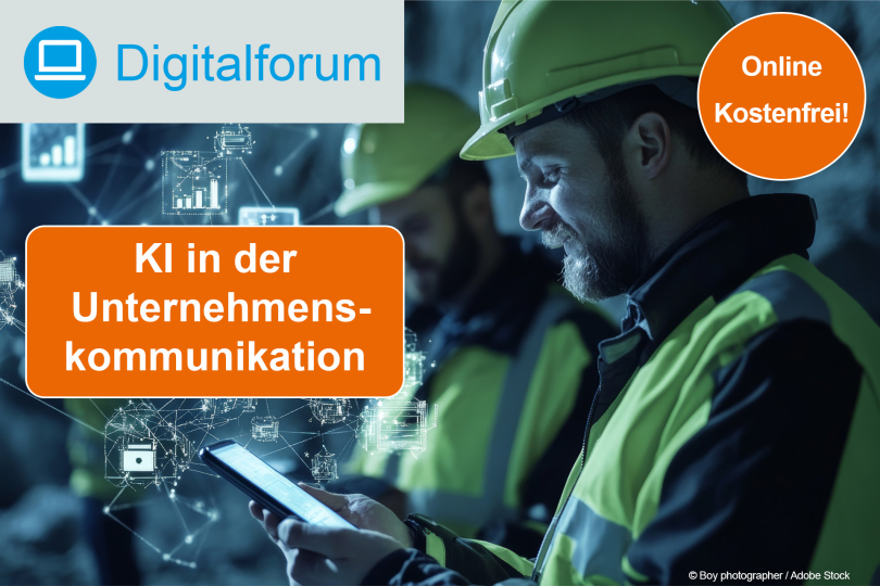 KI in der Unternehmenskommunikation: Gezielter Einsatz statt austauschbarer Inhalte - 19.11.2026 - Online - Kostenfrei!