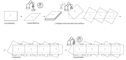 Schneiden, kleben, sortieren und legen. Im Projekt wurde der Produktionsprozess der Superlamellen erprobt, hier ein Schema für eine Standard-Superlamelle. Bild: Julia Larikova, TUM
