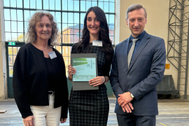 1. Preis für das Projekt Isarsteg. Preisträgerin: Lojaen Shahoud.