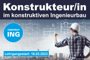 Neuer Lehrgang "Konstrukteur/in im konstruktiven Ingenieurbau" startet am 16. März 2023 