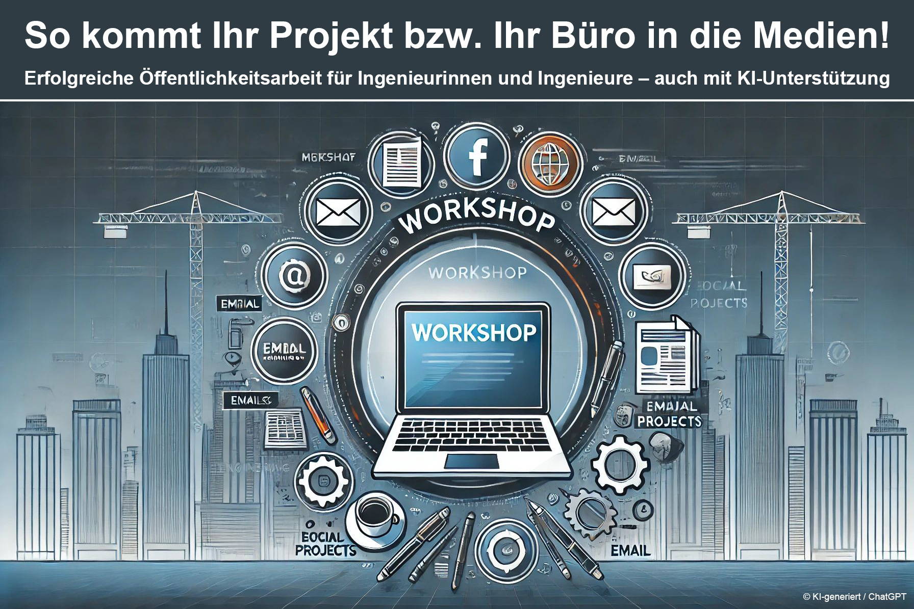 So kommt Ihr Projekt bzw. Ihr Büro in die Medien! Grafik: KI generiert mit ChatGPT / Klaus Schaake