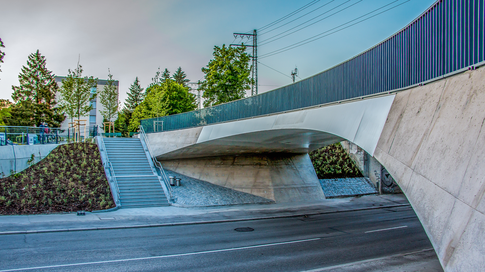 Fuß- und Radwegbrücke Offenbachstraße Nord - WTM Engineers München GmbH - © Foto: M. Lederwascher / WTM Engineers