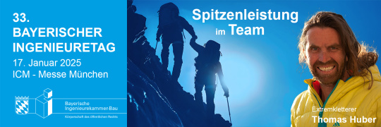 33. Bayerischer Ingenieuretag: Spitzenleistung im Team - 17. Januar 2025 - Neue Messe München - Eintritt frei!