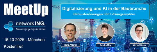 MeetUp: Digitalisierung und KI in der Baubranche - 16.10.2025 - München - Kostenfrei 
