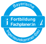 Logo-Signet Fachplaner:in der Bayerischen Ingenieurekammer-Bau